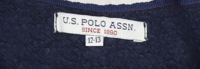 Boys UK Size 12-13 Years U.S. Polo Assn. Blue Pullover Hoodie