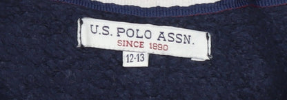 Boys UK Size 12-13 Years U.S. Polo Assn. Blue Pullover Hoodie