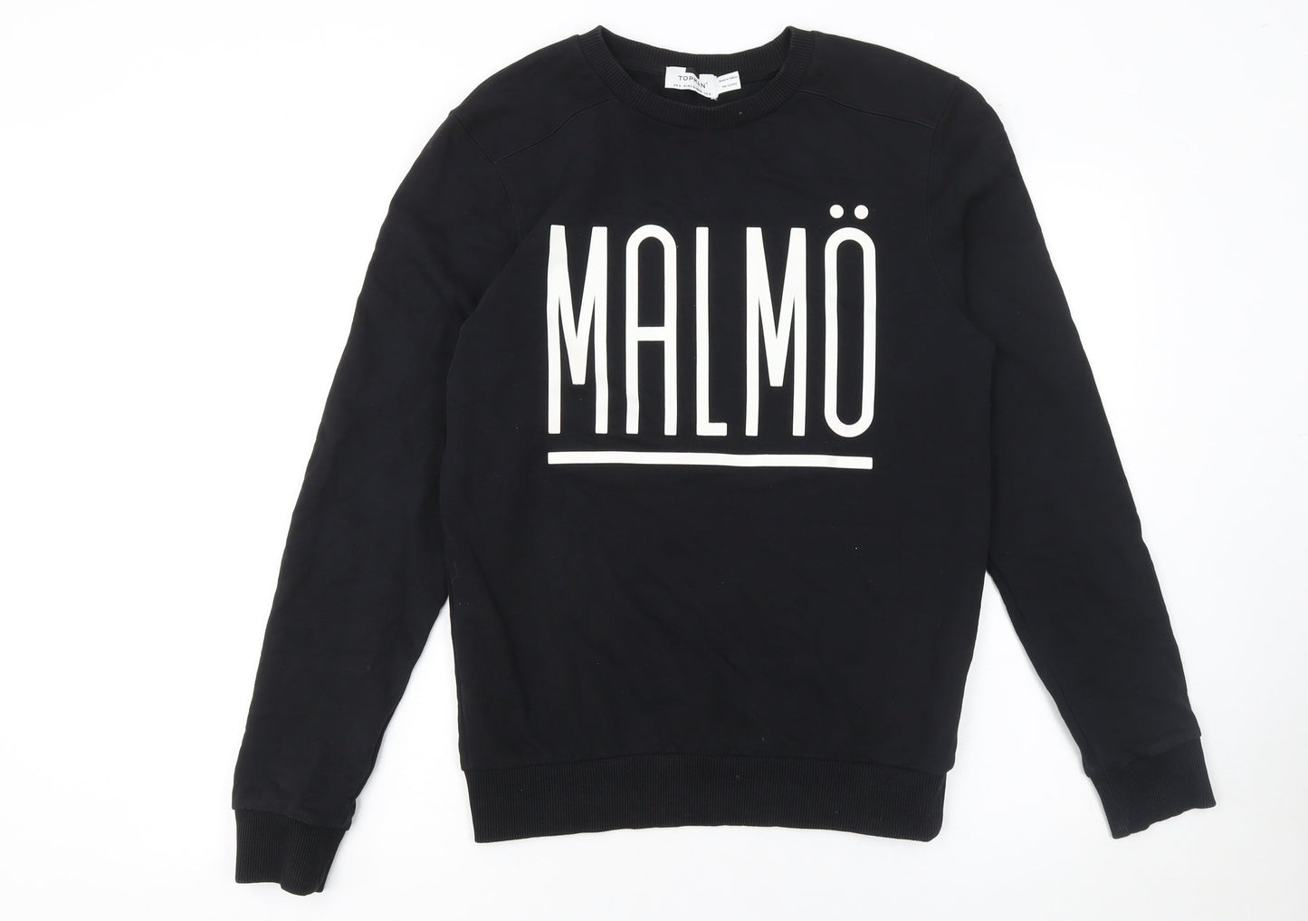 Mens UK Size S Topman Black Pullover Sweatshirt