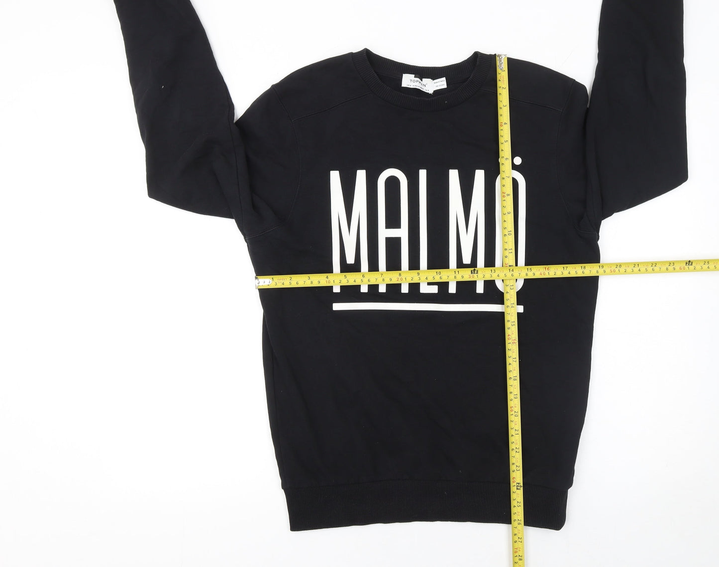 Mens UK Size S Topman Black Pullover Sweatshirt