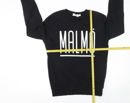 Mens UK Size S Topman Black Pullover Sweatshirt