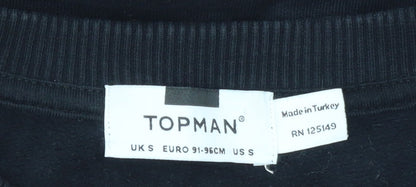 Mens UK Size S Topman Black Pullover Sweatshirt