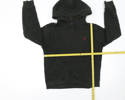 Ralph Lauren Boys Black Pullover Hoodie L 14-16 Years Cotton Fleece