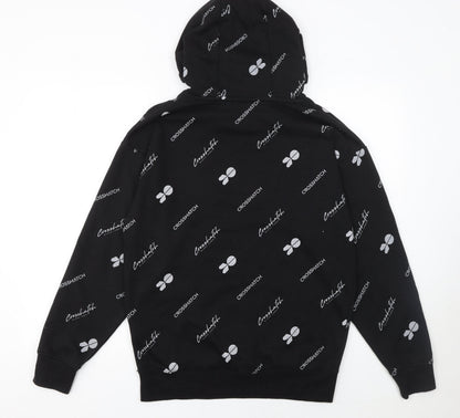 Mens UK Size S Crosshatch Black Pullover Hoodie