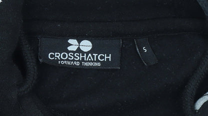 Mens UK Size S Crosshatch Black Pullover Hoodie