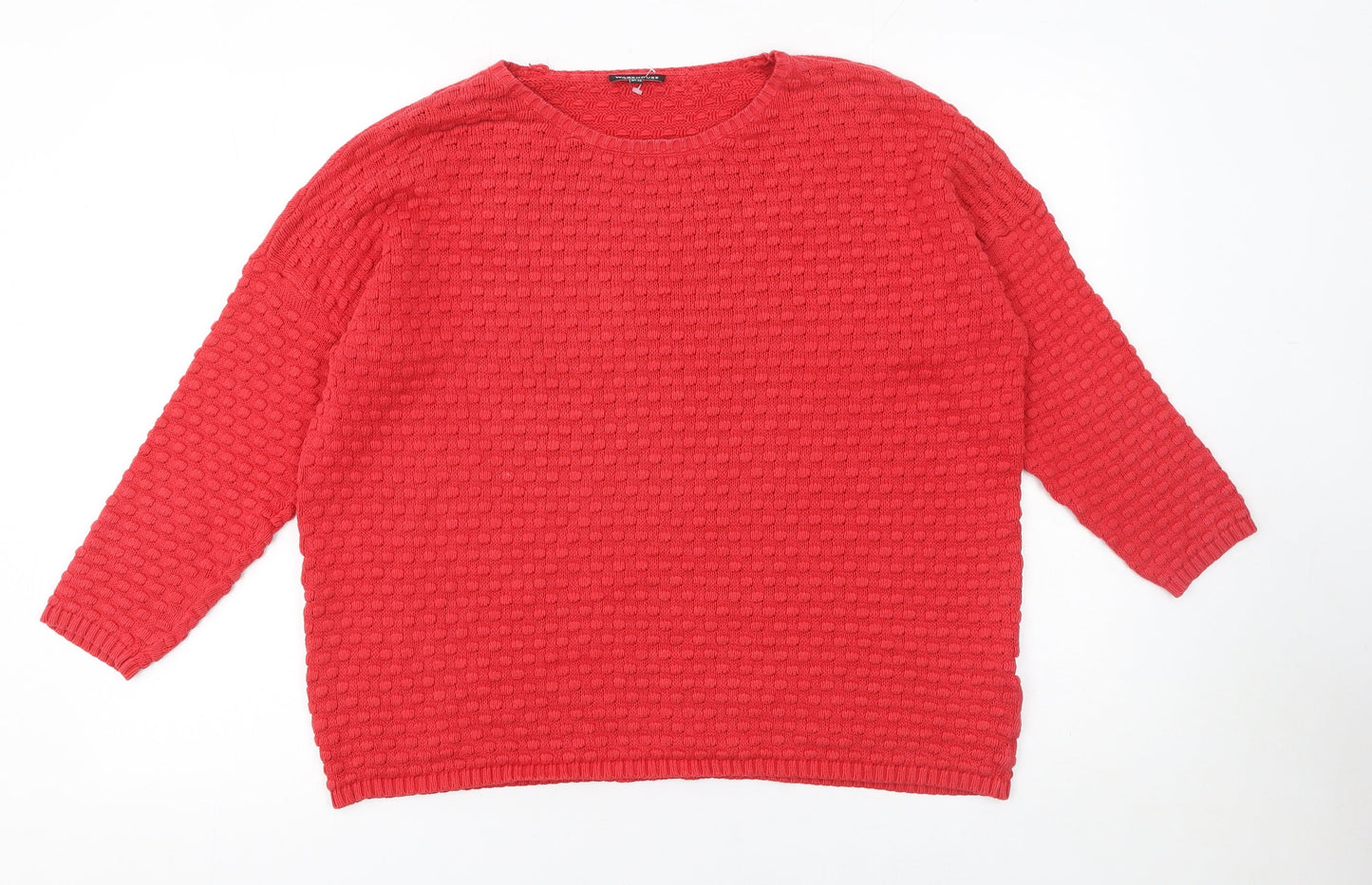 Womens UK Size 14 Warehouse Red Pullover Jumper