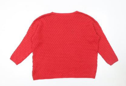 Womens UK Size 14 Warehouse Red Pullover Jumper