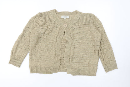 Womens UK Size 16 Debenhams Beige Cardigan Jumper