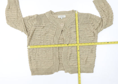 Womens UK Size 16 Debenhams Beige Cardigan Jumper