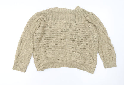 Womens UK Size 16 Debenhams Beige Cardigan Jumper