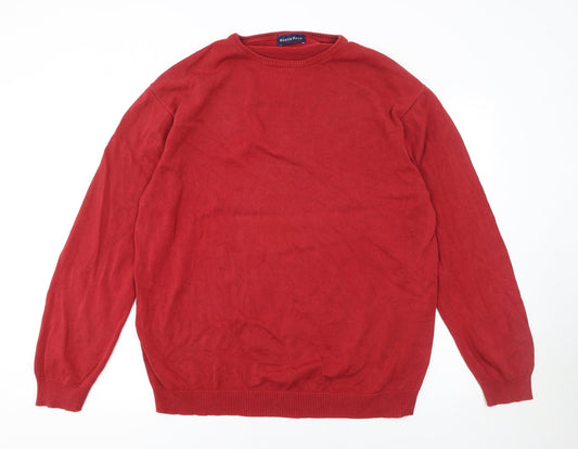 Austin Reed Men's Red XL Cotton Crew Neck Pullover Jumper