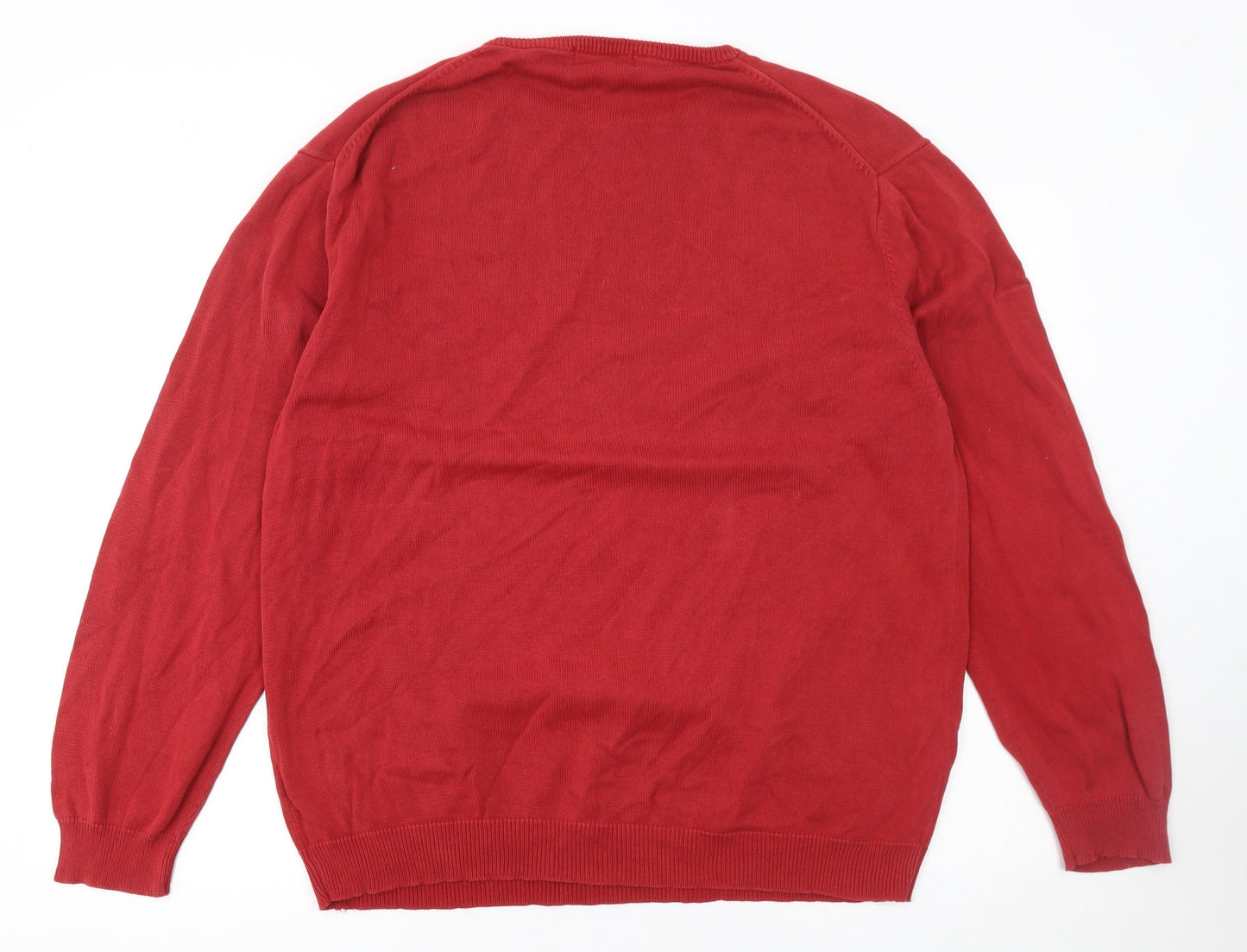 Austin Reed Men's Red XL Cotton Crew Neck Pullover Jumper