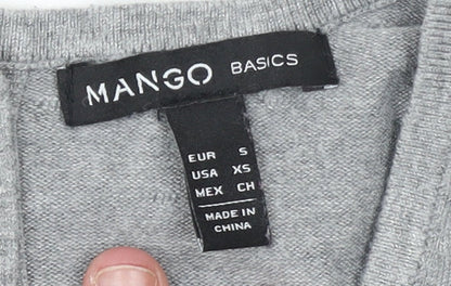 Womens UK Size S Mango Grey Pullover Jumper