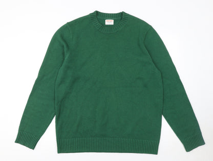 John Lewis Men’s Green Cotton Blend Crew Neck Jumper L