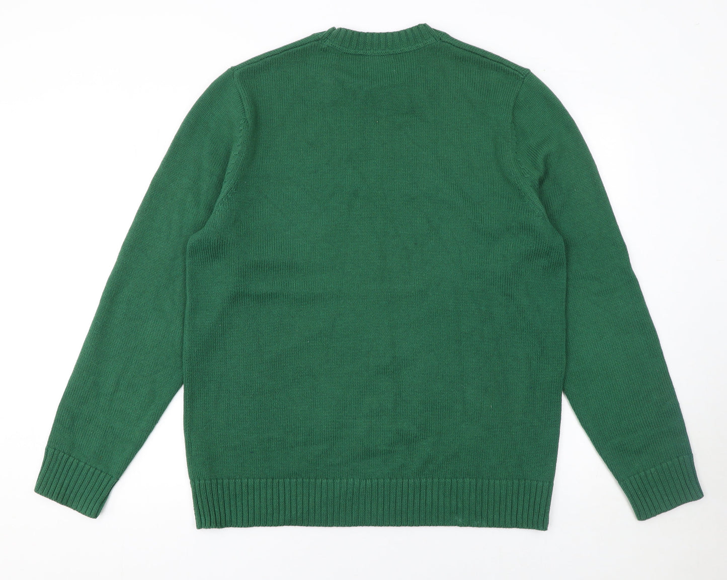 John Lewis Men’s Green Cotton Blend Crew Neck Jumper L