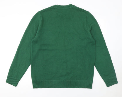John Lewis Men’s Green Cotton Blend Crew Neck Jumper L