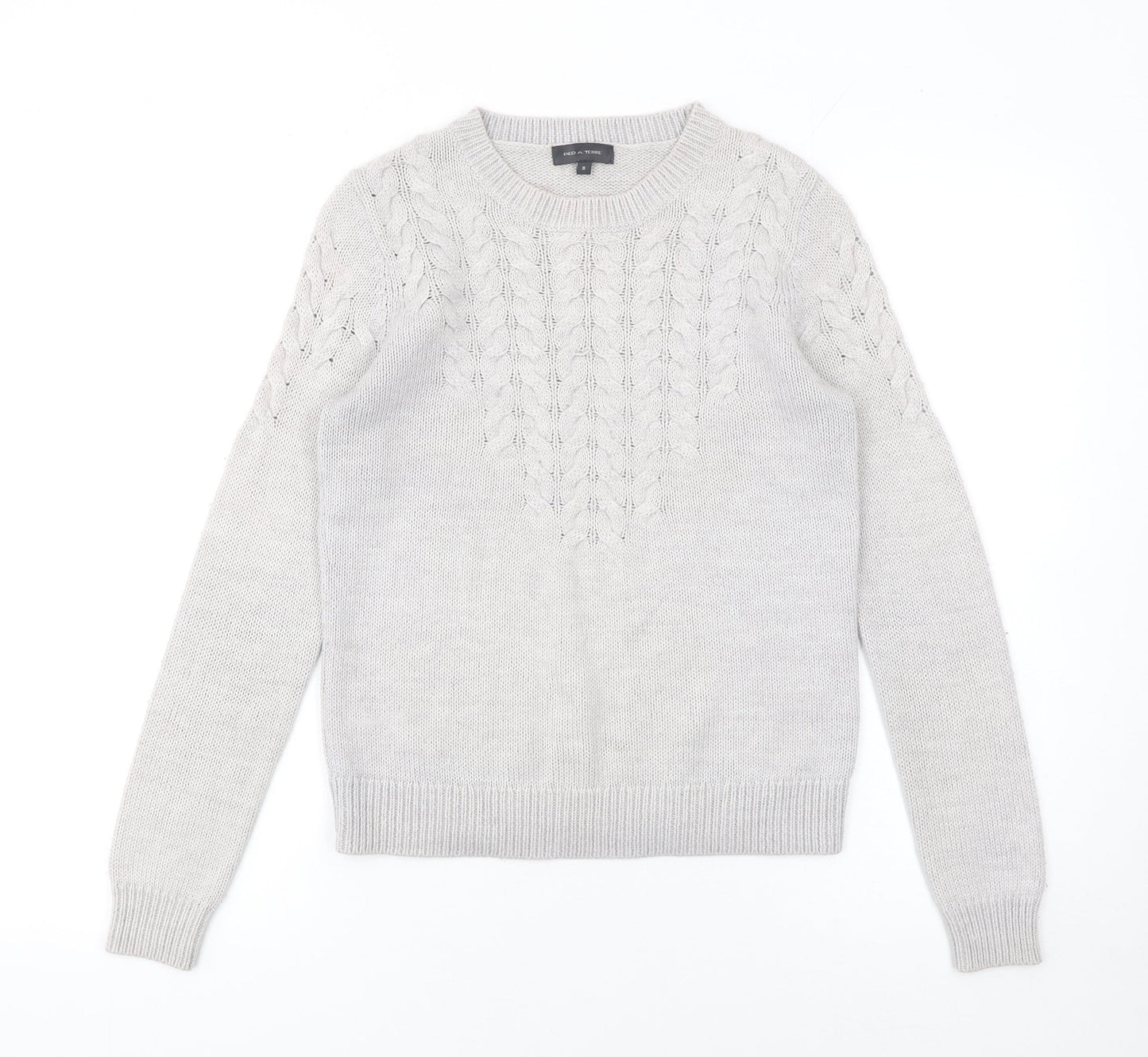 Womens UK Size 8 Pied A Terre Grey Pullover Jumper