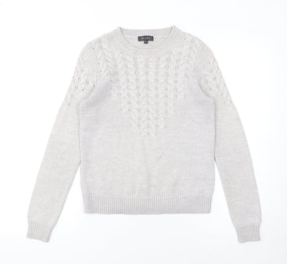 Womens UK Size 8 Pied A Terre Grey Pullover Jumper