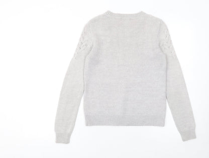 Womens UK Size 8 Pied A Terre Grey Pullover Jumper