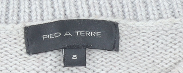 Womens UK Size 8 Pied A Terre Grey Pullover Jumper