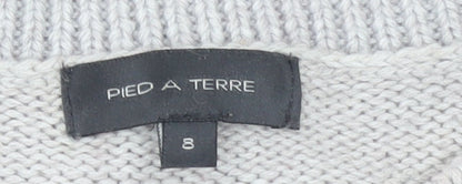 Womens UK Size 8 Pied A Terre Grey Pullover Jumper