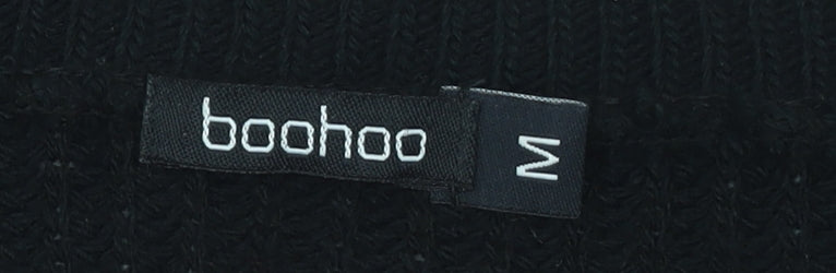 Boohoo Women Black Medium Chunky Knit Acrylic Jumper