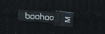 Boohoo Women Black Medium Chunky Knit Acrylic Jumper