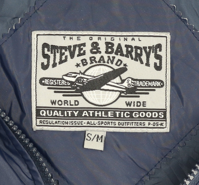 Mens UK Size S Steve & Barry's Blue Bomber Jacket