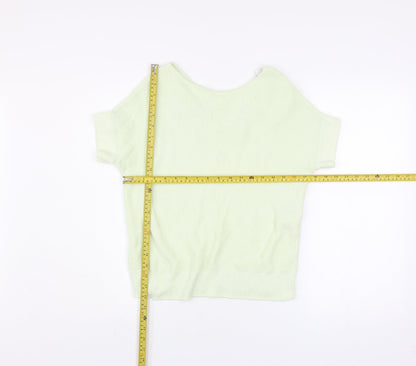 Mint Velvet Womens Light Green Short Sleeve Knit Top XS Linen Blend