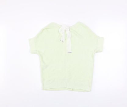 Mint Velvet Womens Light Green Short Sleeve Knit Top XS Linen Blend