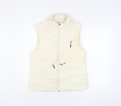 TCA Mens Ivory Full Zip Padded Waistcoat Bodywarmer L