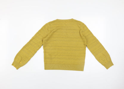 Womens UK Size 12 Warehouse Yellow Pullover Jumper