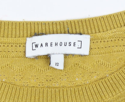 Womens UK Size 12 Warehouse Yellow Pullover Jumper