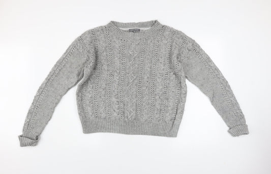 Laura Ashley Women’s Grey Cable Knit Wool Blend Jumper UK 14