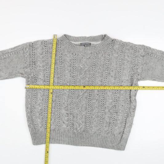 Laura Ashley Women’s Grey Cable Knit Wool Blend Jumper UK 14
