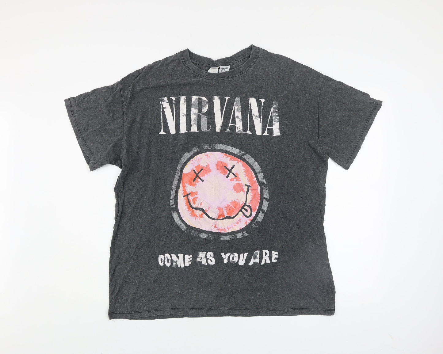 Bershka Women's Black Nirvana Graphic Band T-Shirt Size 12