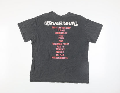 Bershka Women's Black Nirvana Graphic Band T-Shirt Size 12