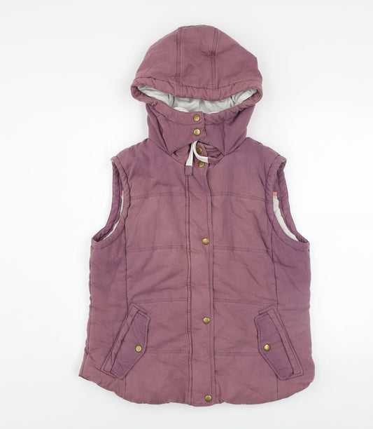 Marks and Spencer Women Purple Hooded Padded Waistcoat Gilet Size 14