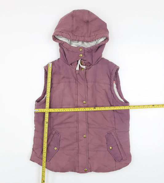 Marks and Spencer Women Purple Hooded Padded Waistcoat Gilet Size 14