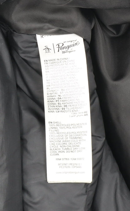 Mens UK Size M Original Penguin Black Puffer Jacket