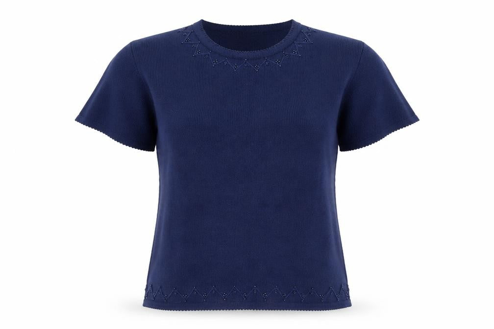 Womens UK Size S Bonmarché Blue Basic T-Shirt