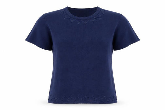 Womens UK Size S Bonmarché Blue Basic T-Shirt