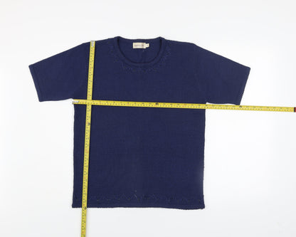 Womens UK Size S Bonmarché Blue Basic T-Shirt