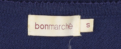Womens UK Size S Bonmarché Blue Basic T-Shirt