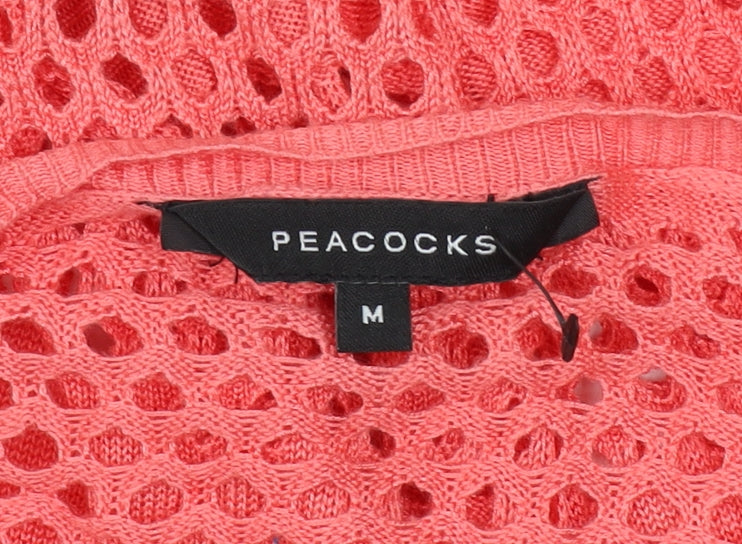 Womens UK Size M Peacocks Pink Cardigan Jumper