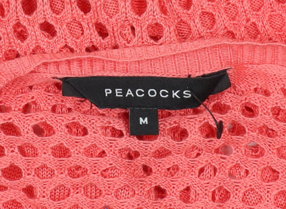 Womens UK Size M Peacocks Pink Cardigan Jumper
