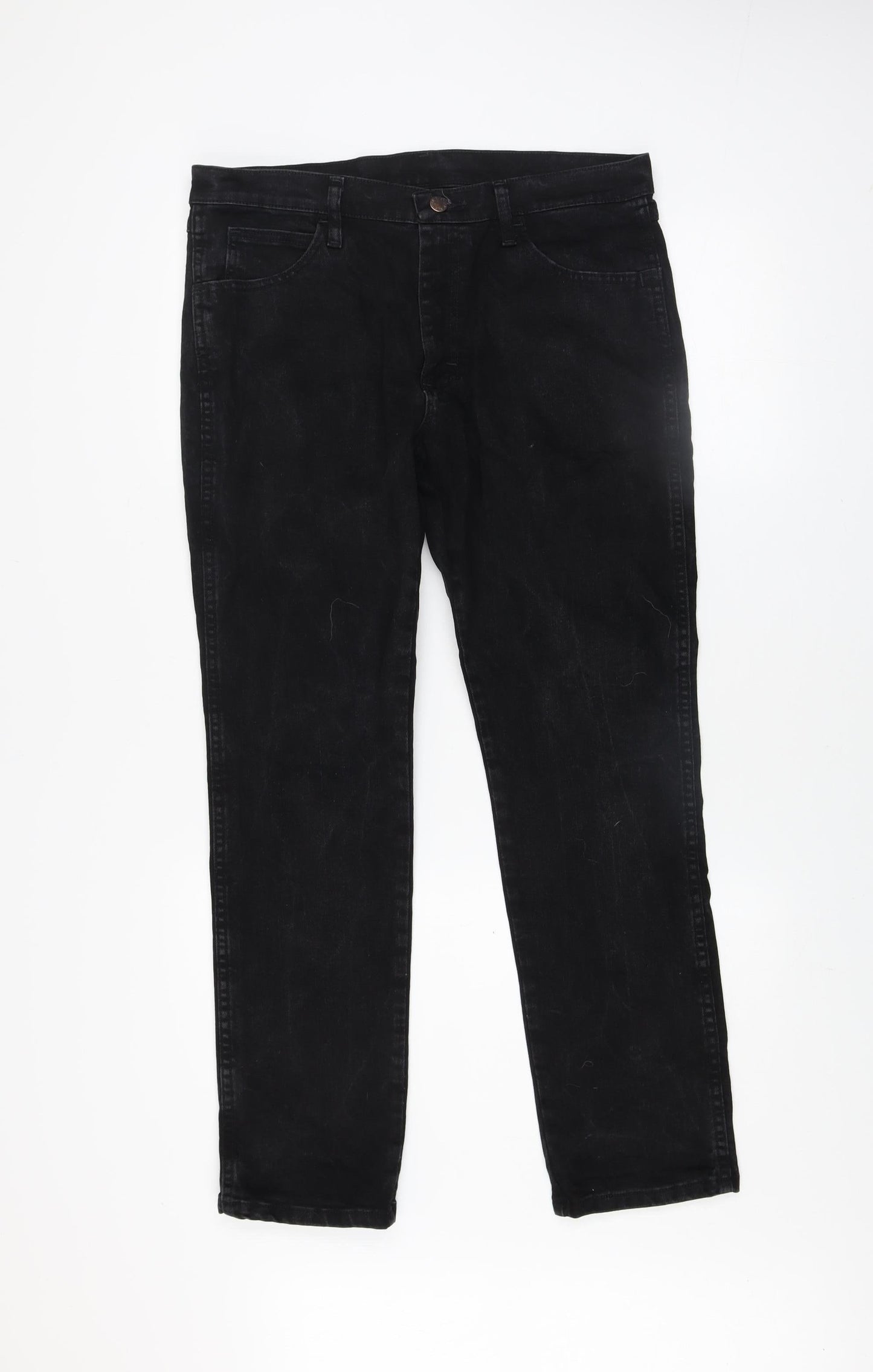 Mens UK Size M Rustler Slim Fit Straight Black Jeans