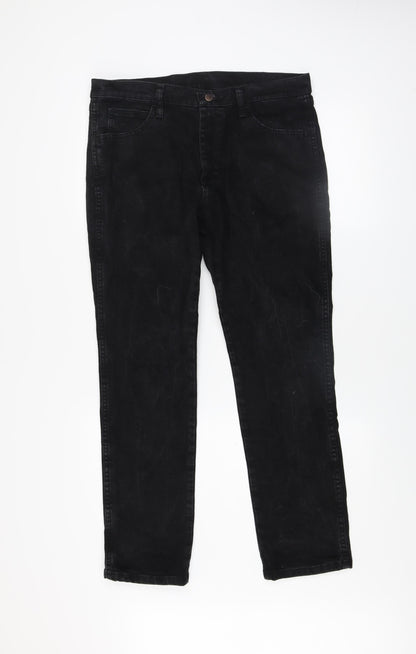 Mens UK Size M Rustler Slim Fit Straight Black Jeans
