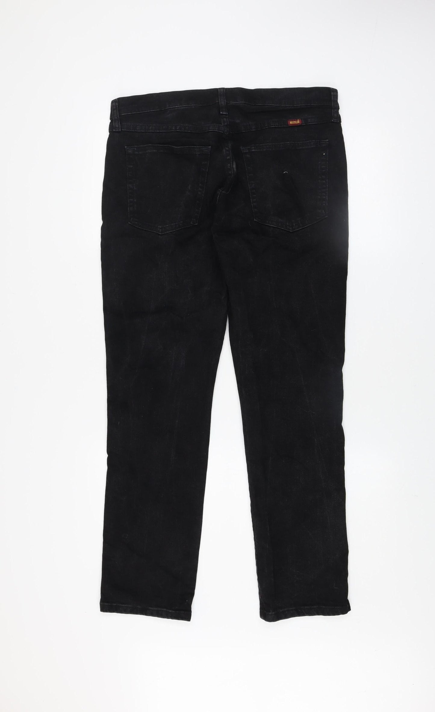 Mens UK Size M Rustler Slim Fit Straight Black Jeans