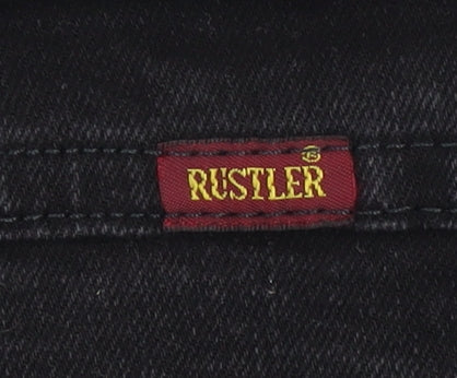 Mens UK Size M Rustler Slim Fit Straight Black Jeans